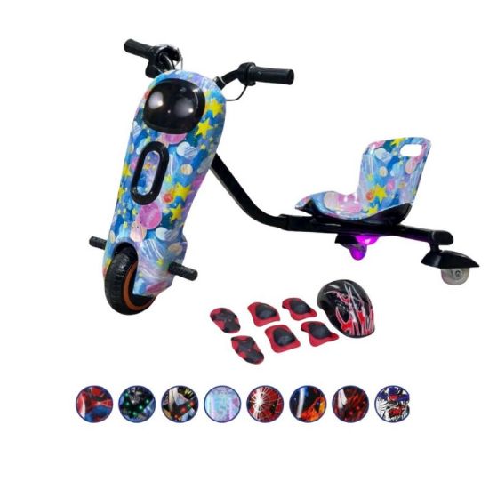 صورة سكوتر ميني دريفت الكهربائي بتصميم الفضاء والنجوم